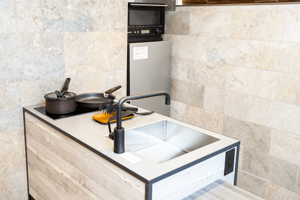 キッチン・調理器具・冷蔵庫・オーブンレンジも完備